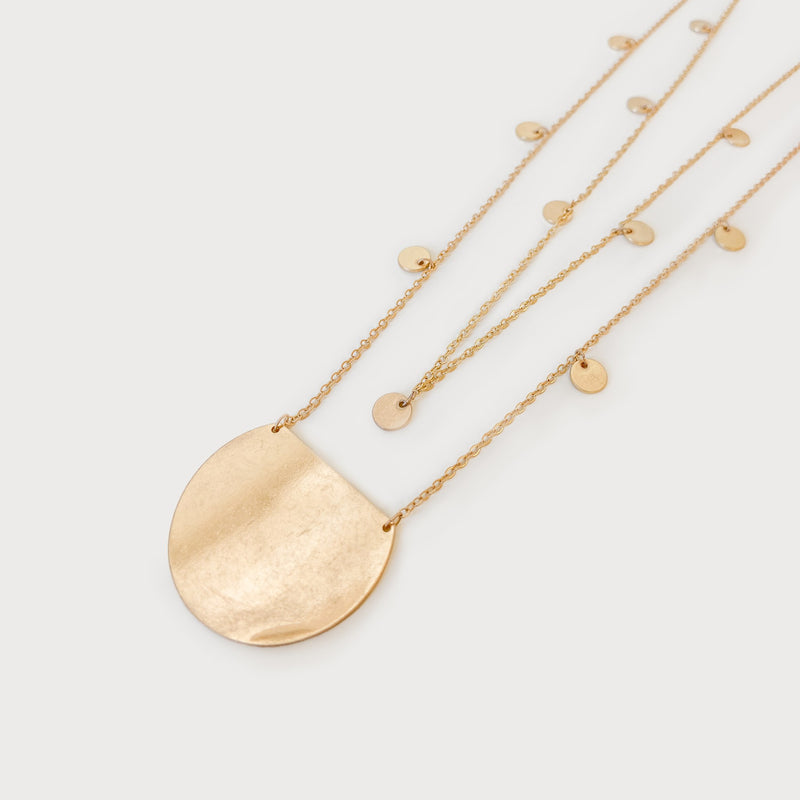 CARACOL // 1636-GLD DOUBLE CHAIN NECKLACE