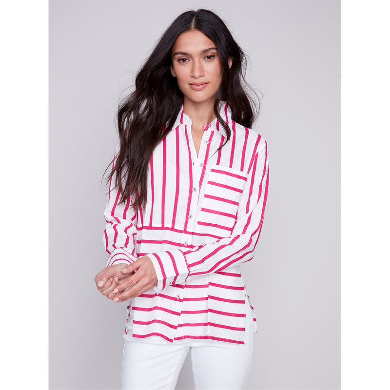 CHARLIE B // 4539 BUTTON-UP BLOUSE PUNCH