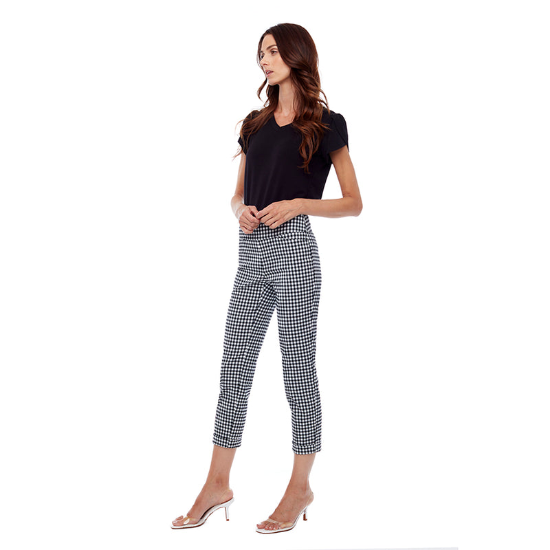 Three Dots Black High Rise Pull On Stretchy Ankle Ponte Pants