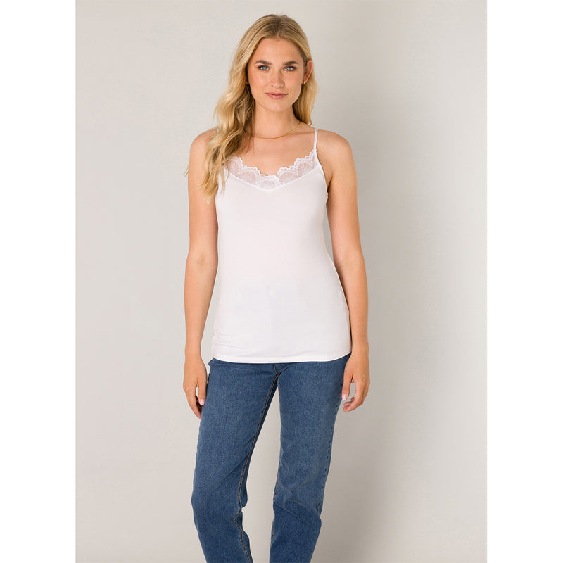 YEST //  6000105 YELIN TANK WITH LACE WHITE