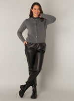 YEST // 0004761 NAOMI CARDIGAN DARK GREY/MELANGE