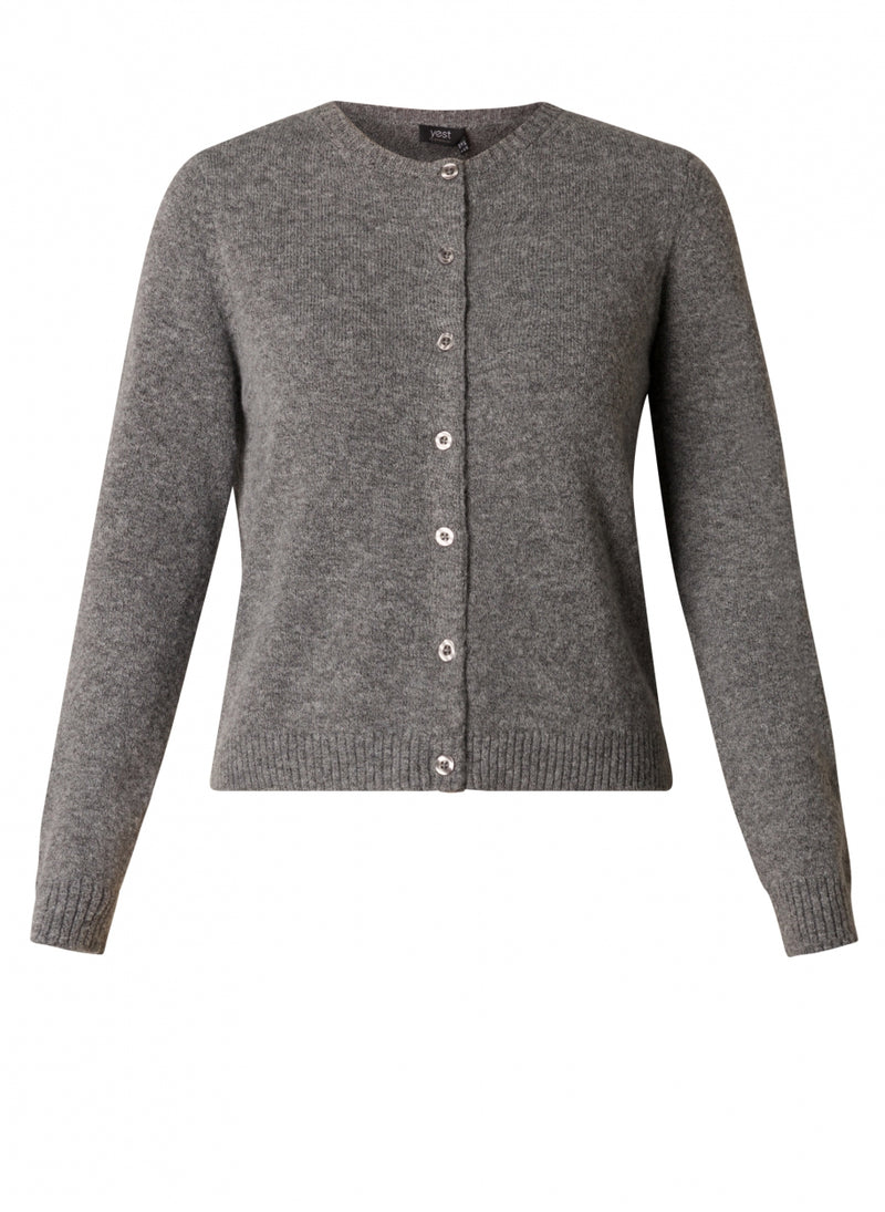 YEST // 0004761 NAOMI CARDIGAN DARK GREY/MELANGE