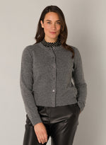 YEST // 0004761 NAOMI CARDIGAN DARK GREY/MELANGE