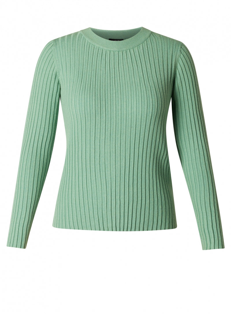 YEST // 0004803 PIETERKE RIBBED SWEATER DARK MINT