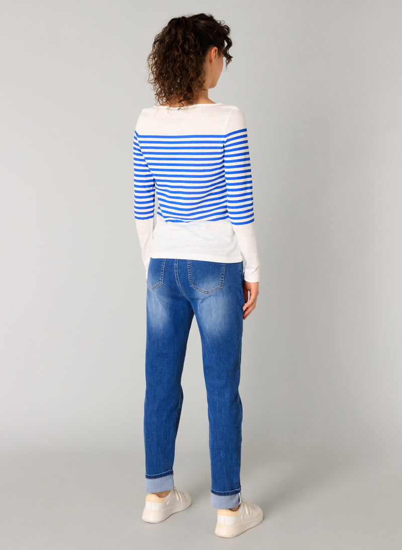 YEST // 0005143 RENATE BOAT NECK TOP COBALT