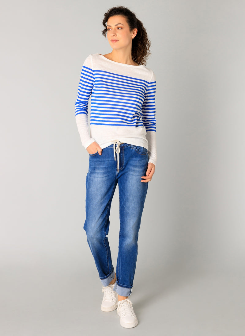 YEST // 0005143 RENATE BOAT NECK TOP COBALT