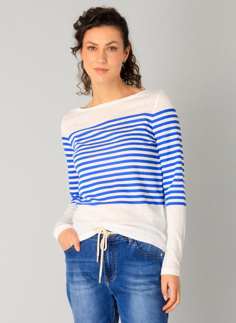 YEST // 0005143 RENATE BOAT NECK TOP COBALT