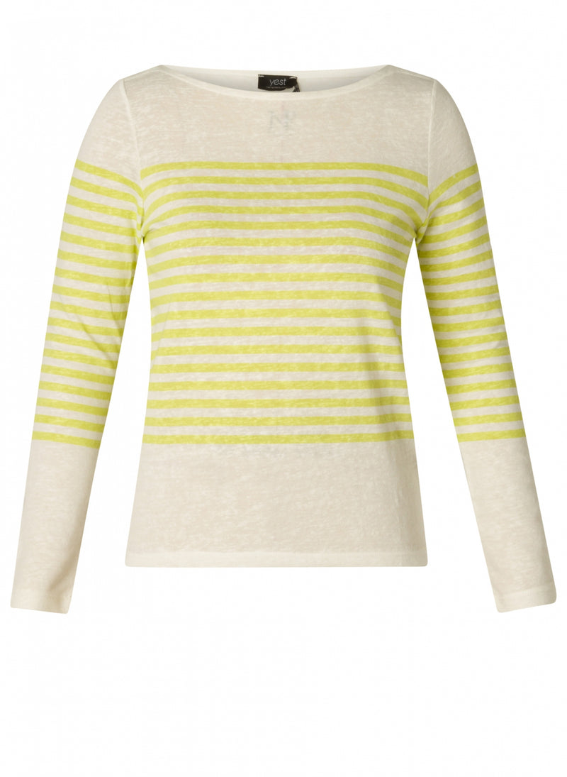 YEST // 0005143 RENATE BOAT NECK TOP CITRIC GREEN