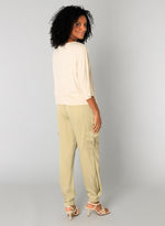 YEST //  0005247 SALONI DROP SHOULDER TOP BLEACHED SAND