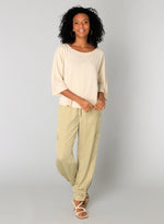 YEST //  0005247 SALONI DROP SHOULDER TOP BLEACHED SAND