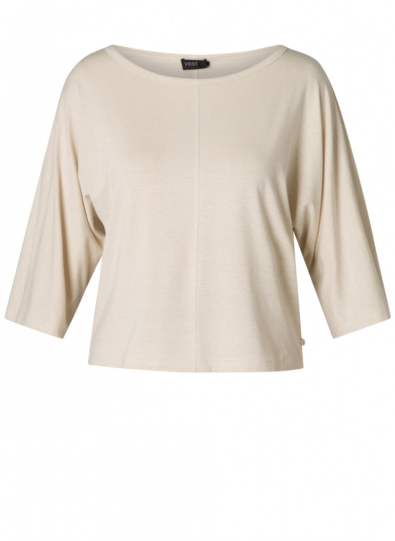 YEST //  0005247 SALONI DROP SHOULDER TOP BLEACHED SAND