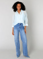 YEST //  0005258 SANA STRAIGHT LEG JEANS DENIM STONE WASH BLUE