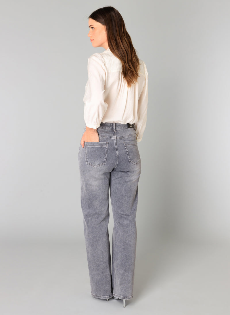 YEST //  0005675 RABEA  WIDE LEG DENIM GREY