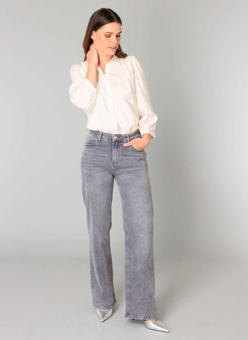 YEST //  0005675 RABEA  WIDE LEG DENIM GREY