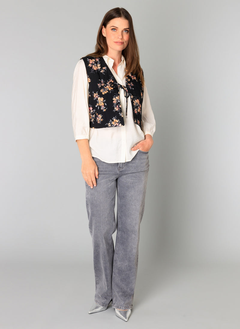 YEST //  0005675 RABEA  WIDE LEG DENIM GREY