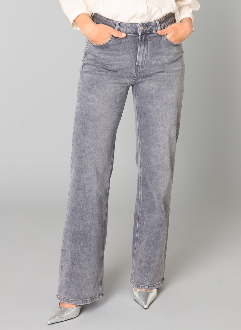 YEST //  0005675 RABEA  WIDE LEG DENIM GREY
