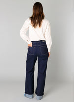 YEST //  0005678 BEATRIZ  WIDE LEG DENIM DARK RINSE