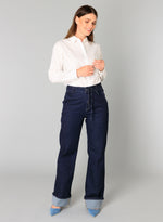 YEST //  0005678 BEATRIZ  WIDE LEG DENIM DARK RINSE