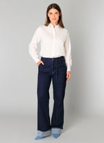 YEST //  0005678 BEATRIZ  WIDE LEG DENIM DARK RINSE