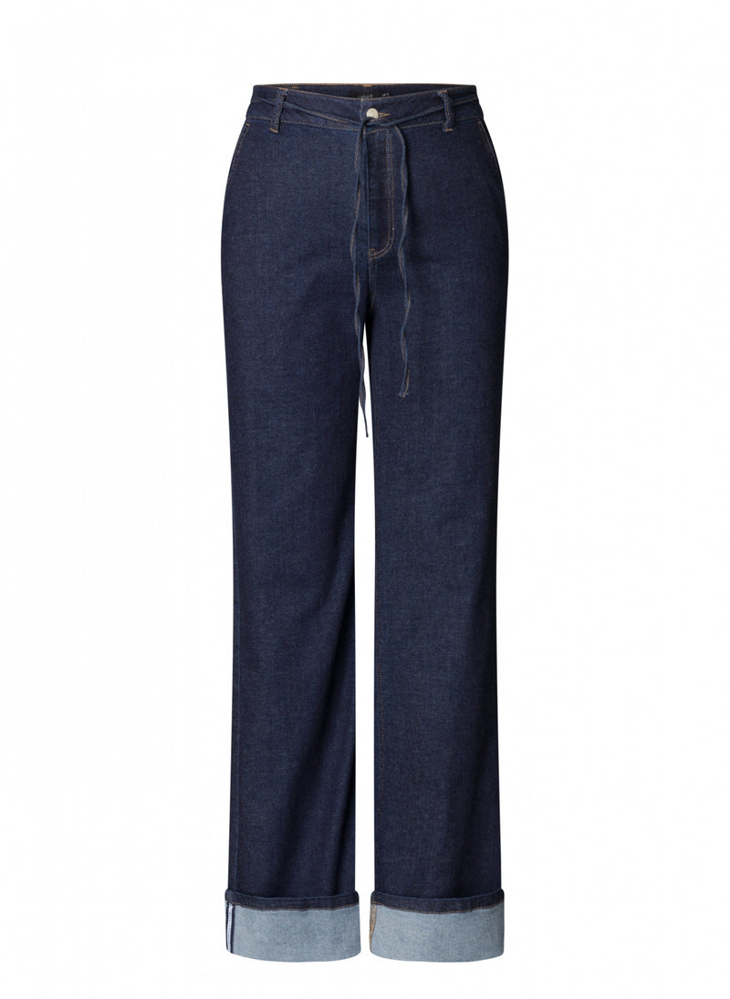 YEST //  0005678 BEATRIZ  WIDE LEG DENIM DARK RINSE