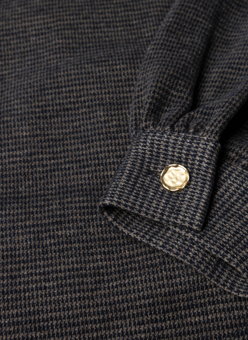 YEST // 0005680 NAJI ESSENTIAL COLLARED CARDIGAN DARK NAVY MELANGE