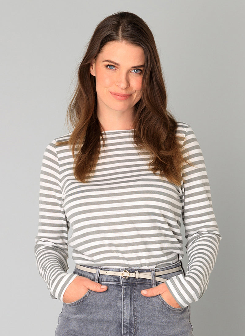 YEST // 0005767 BUNNY BOAT NECK TOP OFF WHITE