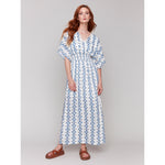 CHARLIE B // 3201P PRINTED DOLMAN SLEEVE MAXI DRESS