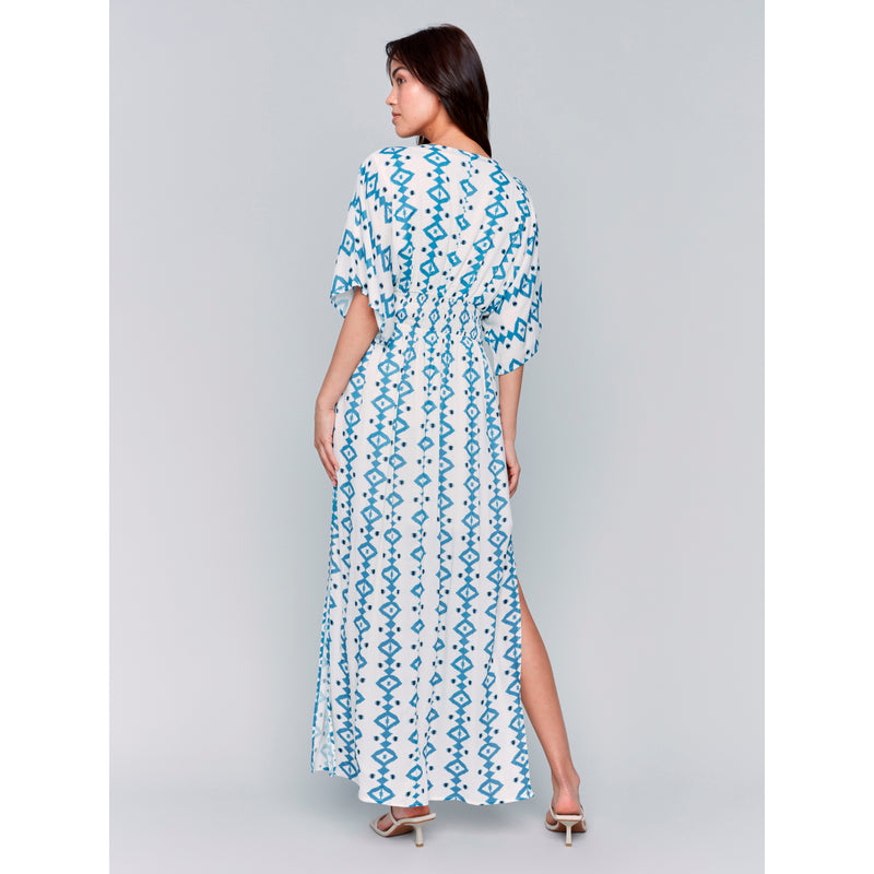 CHARLIE B // 3201P PRINTED DOLMAN SLEEVE MAXI DRESS