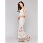 CHARLIE B // 3203 SLEEVELESS CROCHET MAXI DRESS