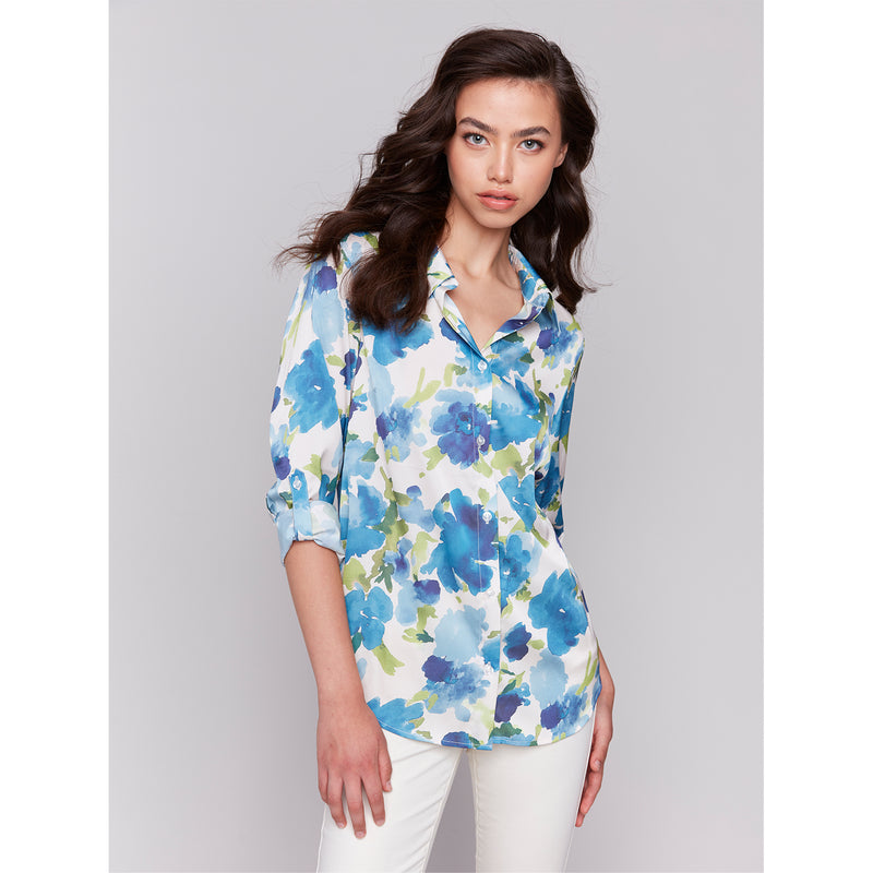 CHARLIE B // 4497RP PRINTED BLOUSE