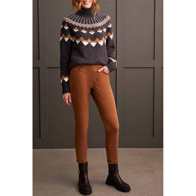 TRIBAL // 1860O PULL ON ANKLE PANT WALNUT