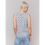 CHARLIE B // C4529RP PRINTED SLEEVELESS TOP