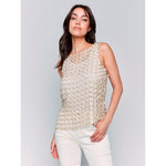 CHARLIE B // C4560 SLEEVELESS CROCHET TOP GOLD