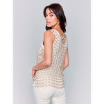 CHARLIE B // C4560 SLEEVELESS CROCHET TOP GOLD