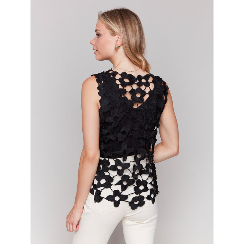 CHARLIE B // 4566 SLEEVELESS CROCHET TOP