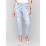 CHARLIE B // 5617 SLIM LEG JEAN WITH PEARL DETAIL