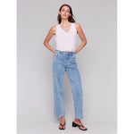 CHARLIE B // 5618 WIDE LEG JEANS WITH RHINESTONES