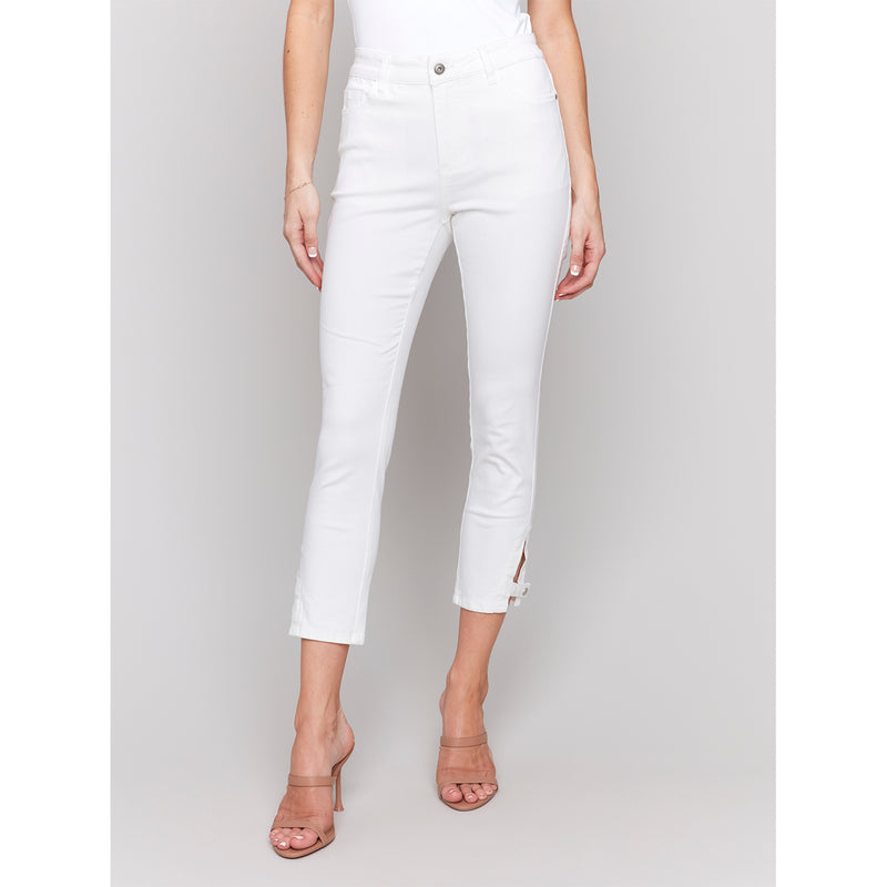 CHARLIE B // 5624 CROPPED JEANS WITH TAB DETAIL