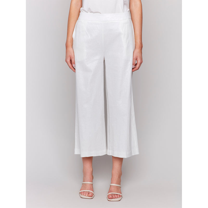 CHARLIE B // 5648F PULL-ON LINEN STRETCH PANTS