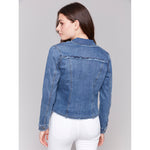 CHARLIE B // 6233X JEAN JACKET WITH FRAYED EDGES