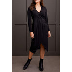 TRIBAL // 1922O FAUX WRAP DRESS BLACK