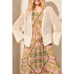 TRIBAL // 5758O OPEN STITCH CARDIGAN COCOMILK