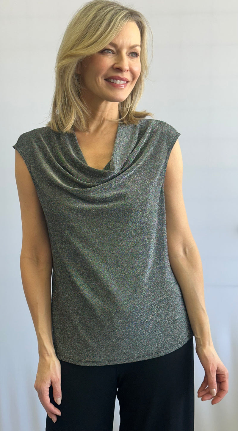 SOFT WORKS // 102027 SLEEVELESS COWL NECK TOP