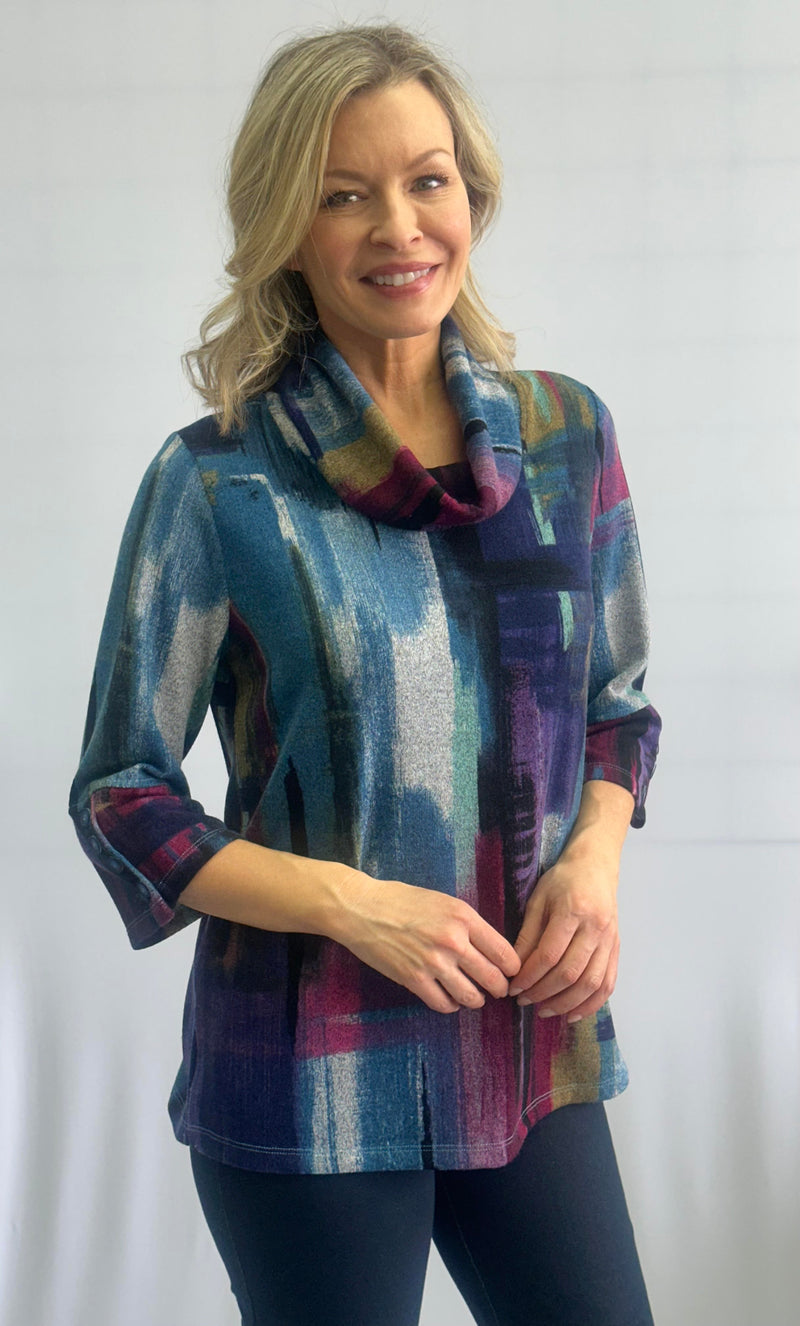 SOFT WORKS // TWILIGHT 102260 COWL NECK TOP