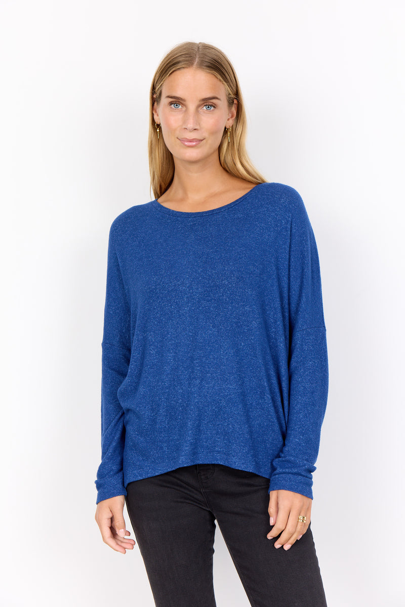 SOYA CONCEPT // SC-BIARA 1 CREW NECK TOP HEATHER BLUE