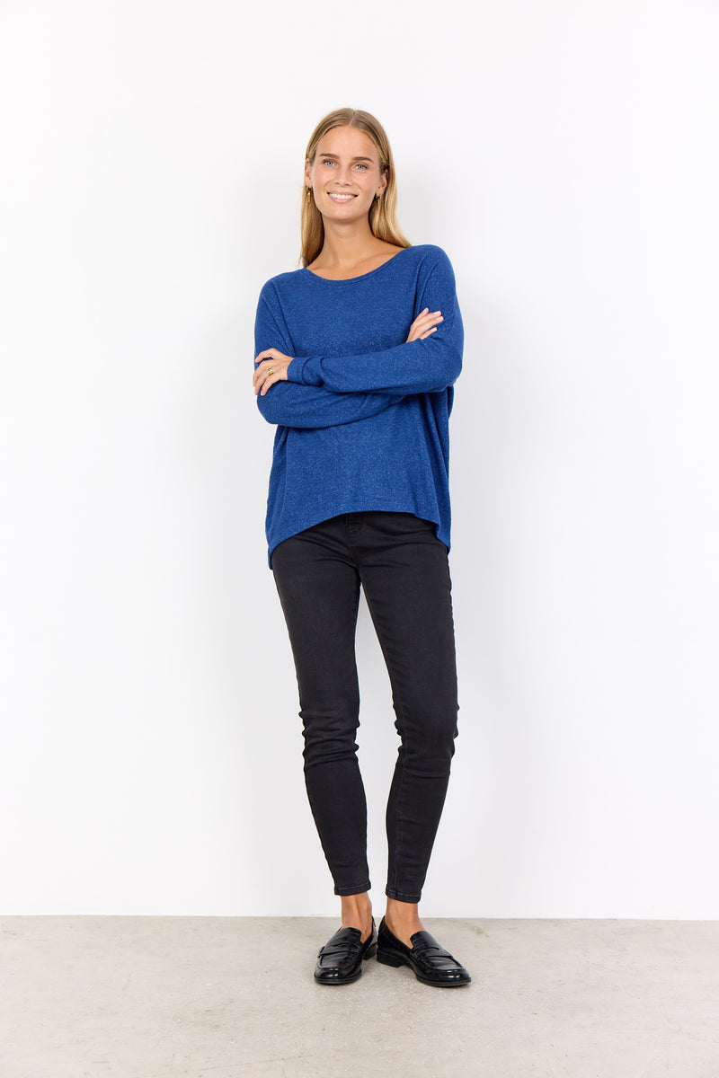SOYA CONCEPT // SC-BIARA 1 CREW NECK TOP HEATHER BLUE
