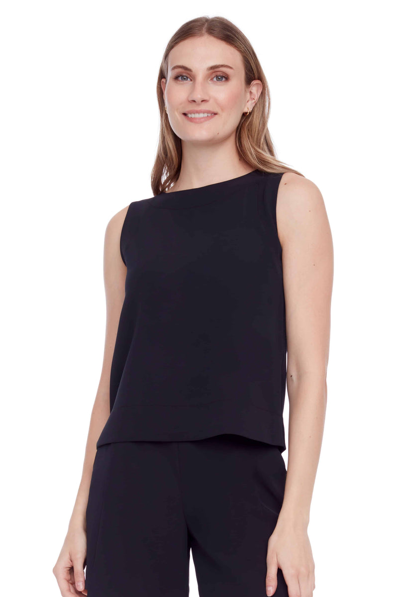 I LOVE TYLER MADISON // 248003 GIANNA VEGAN SILK TANK BLACK