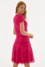 JOSEPH RIBKOFF // 251768X EMBROIDERED A-LINE DRESS