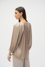 JOSEPH RIBKOFF // 252165 COLLARLESS BLOUSE