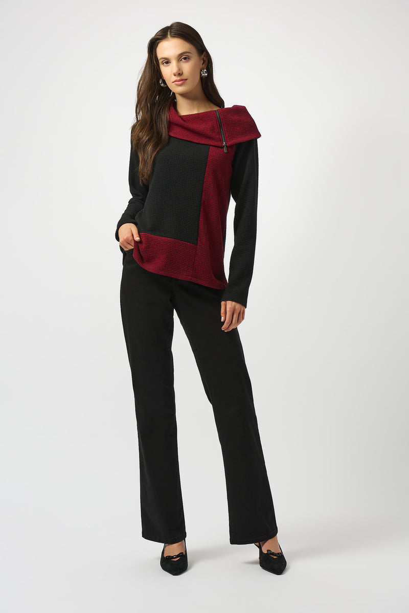 JOSEPH RIBKOFF // 253168 COWL NECK SWEATER WITH ZIPPER